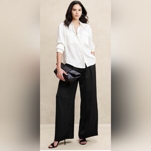 NWT Banana Republic Factory Silky Pleated Wide Leg Pants HOLIDAY PARTY Sz 6